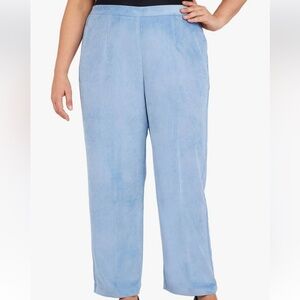 NEW Alfred Dunner Corduroy Pants 14P Comfort Elastic Waist Short Wedgewood Blue